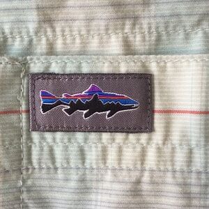 Patagonia Casual Button Down Shirt - Cream with Multicolor Logo